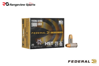 Federal Premium 9mm Luger Pistol Ammo 124 Gr, HST JHP 1150 FPS – 20Rds