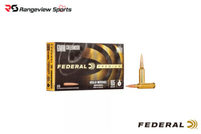 Federal Premium Gold Medal 6mm Creedmoor Rifle Ammo, 105Gr Berger OTM – 20Rds