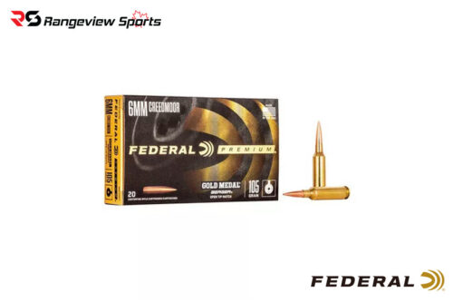 Federal Premium Gold Medal 6mm Creedmoor Rifle Ammo, 105Gr Berger OTM – 20Rds Federal Premium Gold Medal 6Mm Creedmoor Rifle Ammo, 105Gr Berger Otm – 20Rds
