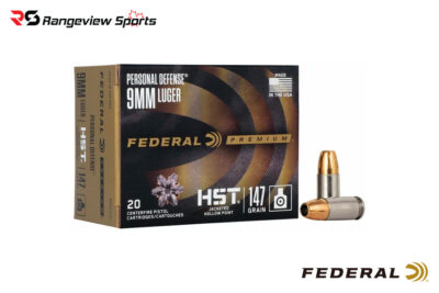 Federal Premium Personal Defense 9mm Pistol Ammo, 147Gr HST JHP – 20Rds