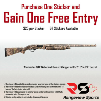 Rangeview Sports Sticker (Winchester SXP Waterfowl Hunter Shotgun in 3 1/2'' 12Ga 28'' Barrel) - - Rangeview Sports Canada