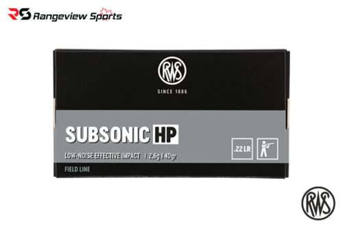 RWS Subsonic HP 22 LR Ammo, 40Gr LHP - 50Rds Rws Subsonic Hp 22 Lr Ammo, 40Gr Lhp - 50Rds
