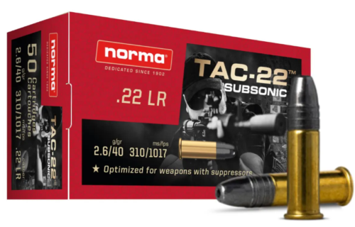 norma-norma-tac-22-subsonic-22lr-40gr-lhp-50rds-24 Norma Tac-22 Subsonic 22 Lr Rimfire Ammo, 40Gr Lhp - 50Rds - Image 1