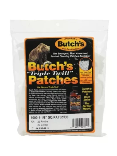 Butch’s Triple Twill Cleaning Patches 10, 12, 16 Gauge Bag of 300 - Butch's - Rangeview Sports Canada