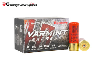 Hornady Varmint Express 12Ga Buckshot, 2 3/4'' #4 Shot 24 Pellets 1350FPS - 10Rds