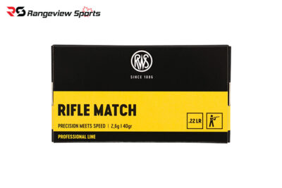 RWS Rifle Match 22 LR Rimfire Ammo, 40Gr LRN - 50Rds