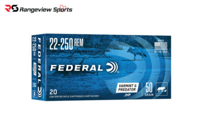 Federal Varmint & Predator 22-250 Rem Rifle Ammo, 50gr JHP - 20Rds