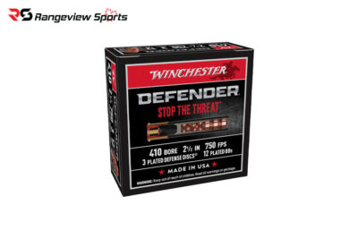 Winchester Defender Tactical Load, 410Ga 2 1/2'' 3 Plated Defense Disc 12 Plated BBs 750FPS - 10Rds