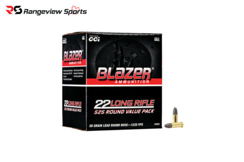 cci-22-lr-525.jpg Cci Blazer 22 Lr Rimfire Ammo, 38Gr Lrn - 525Rds Value Pack - Image 1