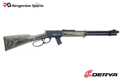 Derya TM22 Magazine Fed Lever Action Rifle, 18'' Threaded Barrel, Green Laminate Stock