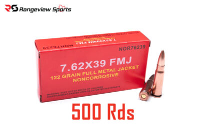 Norinco 7.62x39mm Rifle Ammo, 122gr FMJ Steel Case - 500Rds Bulk Deal