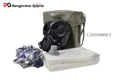 Czech Army Surplus OM-90 Gas Mask & Used OF-90 Filter w/ Bag & Poncho