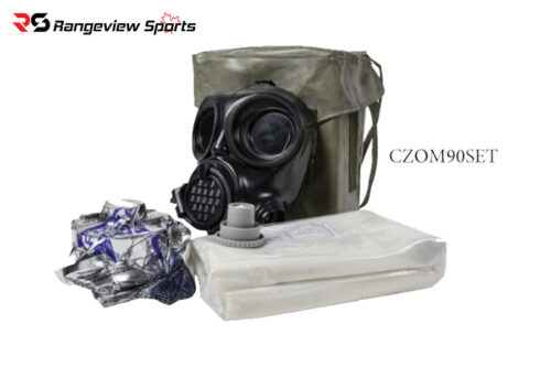 Czech Army Surplus Om-90 Gas Mask &Amp;Amp; Used Of-90 Filter W/ Bag &Amp;Amp; Poncho