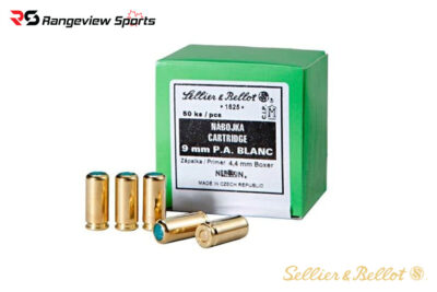 Sellier & Bellot 9mm P.A. Blanks, Blank Cartridge Ammo - 50Rds