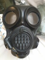 Czech Army Surplus OM-90 Gas Mask & Used OF-90 Filter w/ Bag & Poncho - Image 2
