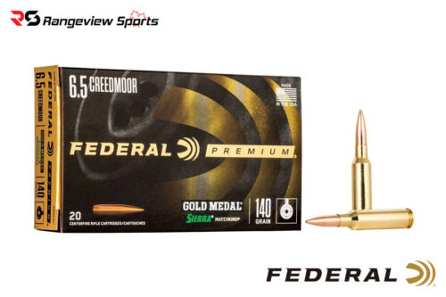 2-38.jpg Federal Premium Gold Medal 6.5 Creedmoor Rifle Ammo, 140Gr Bthp Sierra Matchking – 20Rds - Image 1