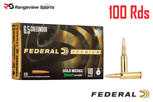 22-1.jpg Federal Premium Gold Medal 6.5 Creedmoor Rifle Ammo, 140Gr Bthp Sierra Matchking – 100Rds Deal Pack