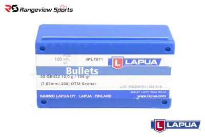 Lapua Bullet .30 Cal/7.62mm 185gr OTM Scenar Projectile - 100Ct