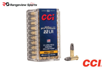 CCI Suppressor Subsonic 22 LR Rimfire Ammo, 45gr HP - 50Rds