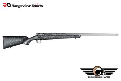 Christensen Arms Mesa 6.5 PRC Bolt Action Rifle, 22'' Barrel 1:8 Twist Tungsten Cerakote - Black w/ Grey Webbing