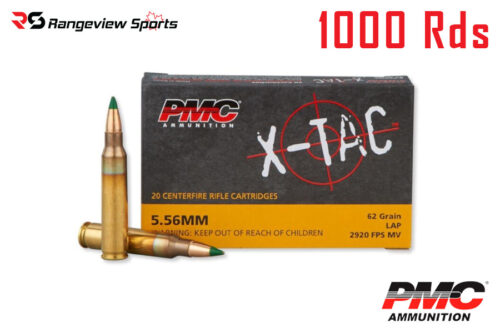 Pmc X-Tac 5.56X45Mm M855 Rifle Ammo, 62Gr Green Tip - 1000Rds Bulk