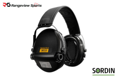 SORDIN Supreme Pro-X - BLK Cups, BLK Leather Headband with Gel Earseals