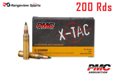 PMC X-Tac 5.56x45mm M855 Rifle Ammo, 62gr Green Tip - 200Rds Deal Pack