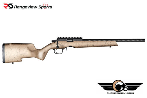 Christensen Arms Ranger 22 Lr Bolt Action Rimfire Rifle, 18'' Carbon Fiber Barrel 1:16 Twist - Tan W/ Black Webbing