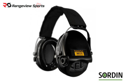 SORDIN Supreme Pro-X - BLK Cups, BLK Nylon Headband with Gel Earseals