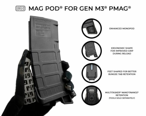Multitasker Magpod Base Plate For Magpul Gen 3 Pmag 3Pk - Black - Image 2