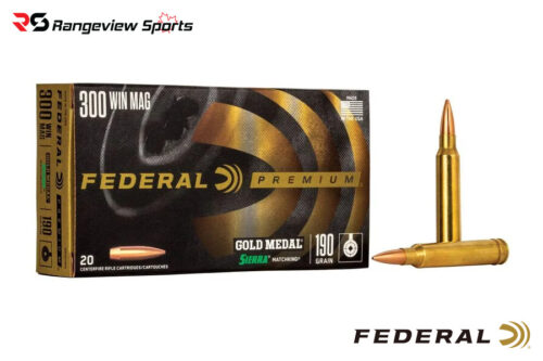 Federal Gold Medal 300 Win Mag Rifle Ammo, 190Gr Sierra Matchking Bthp - 20Rds