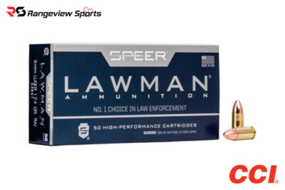 CCI Speer Lawman Lead Free 9mm Pistol Ammo, 124gr TMJ CF - 50Rds