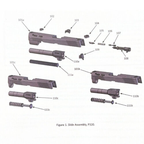 Sig Sauer P320 Genuine Parts: Rear Slide Cap, Black Oxide - Image 2