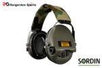 SORDIN Supreme Pro-X - Green Cups, Camo Nylon Headband with Gel Earseals