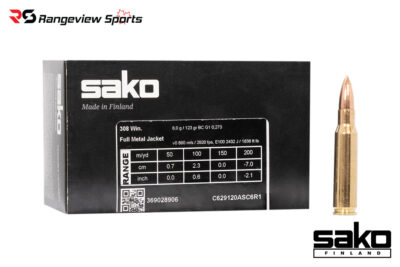 Sako Range 308 Win Rifle Ammo, 123gr FMJ - 50Rds