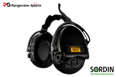 Sordin Supreme Pro-X - BLK Cups, BLK Neckband with Gel Earseals - Black