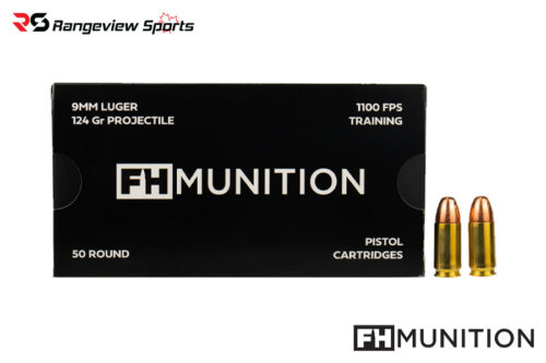 Fh Munition Range Grade 9Mm Pistol Ammo, 124Gr Fcp Rn - 50Rds