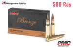 PMC Bronze 308 Win Rifle Ammo, 147Gr FMJBT - 500Rds Bulk