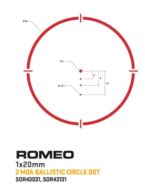 Sig Sauer Romeo4T Red Dot Sight, 2 Moa Ballistic Circle Dot - Fde - Image 2