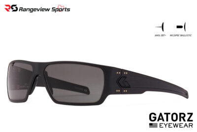 Gatorz Specter Protective Shooting Glasses, MILSPEC Ballistic Lens, Smoke w/ Anti-Fog - Black