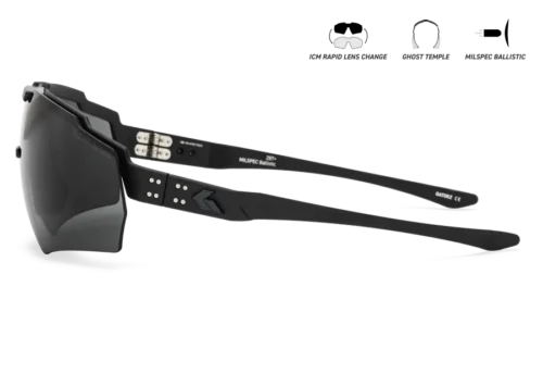 Gatorz Blastshield Protective Shooting Glasses, Milspec Ballistic Lens, Smoke &Amp; Clear Bundle - Black - Image 2