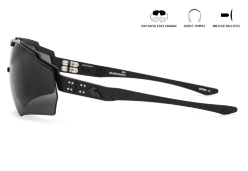 Gatorz Blastshield Protective Shooting Glasses, Milspec Ballistic Lens, Smoke W/ Anti-Fog - Black - Image 3