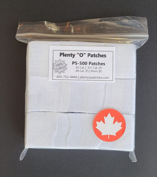 Plenty &Amp;Quot;O&Amp;Quot; Patches P5-500 30/357/38Cal/9Mm Cotton Patches - 500Ct