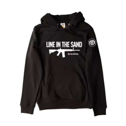 nonnegotiable-black-.webp Line In The Sand - Premium Unisex Hoodie - Non-Negotiable Brand - Image 1