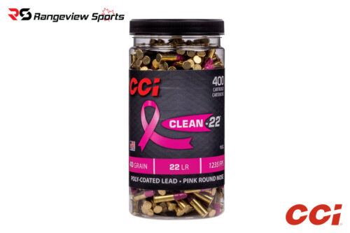 Cci Clean-22 High Velocity 22 Lr Rimfire Ammo, 40Gr Lrn - 400Rds