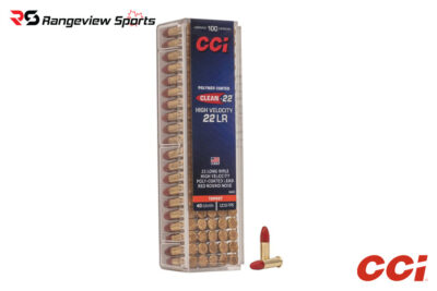 CCI Clean-22 High Velocity Red 22 LR Rimfire Ammo, 40gr LRN - 100Rds