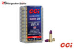 CCI Clean-22 Hyper Velocity 22 LR Rimfire Ammo, 31gr Purple RN - 50Rds