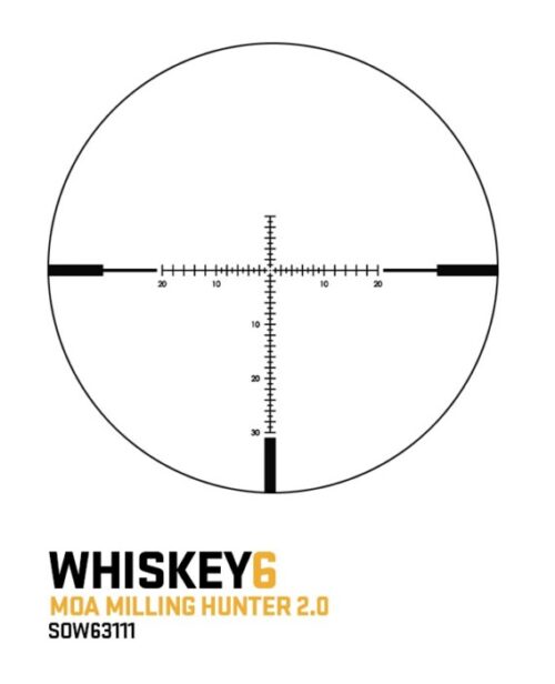 W6-RETICLE-FINAL-2022-1.jpg Sig Sauer Whiskey6 3-18X44Mm Sfp Riflescope, 30Mm Tube Moa Milling Hunter 2.0 Reticle - Image 2