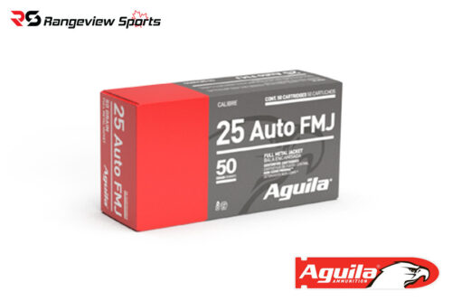Aguila 25 Auto Pistol Ammo, 50gr FMJ - 50Rds Aguila 25 Auto Pistol Ammo, 50Gr Fmj - 50Rds