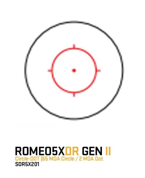 2-RETICLE-TEMPLATE-ROMEO5XDR.jpg Sig Sauer Romeo5Xdr Gen Ii Compact Red Dot Sight, 2 Moa Circle Dot - Black - Image 2